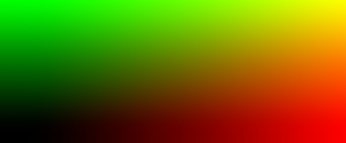 Image of the UV coordinates of a model where the red color defines the U axis and the green color defines the V axis.